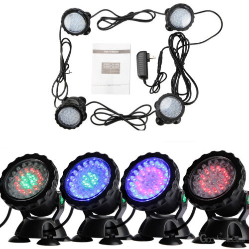 ABS casing Submersible 4 RGBW lights 1 set with adopter and remote - Image 2